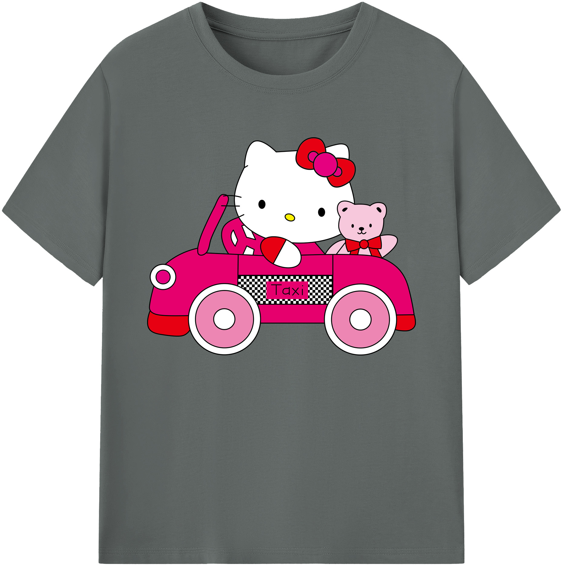 （画像用） Hello Kitty ハローキティ 綿100％ メンズ半袖Tシャツ｜肌触りやわらか＆通気性